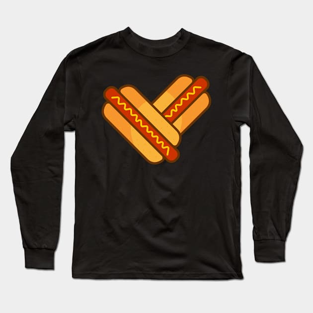 hotdog fastfood art Long Sleeve T-Shirt by dynecreative